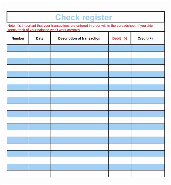 Free Business Check Template Unique 10 Sample Check Register Templates to Download