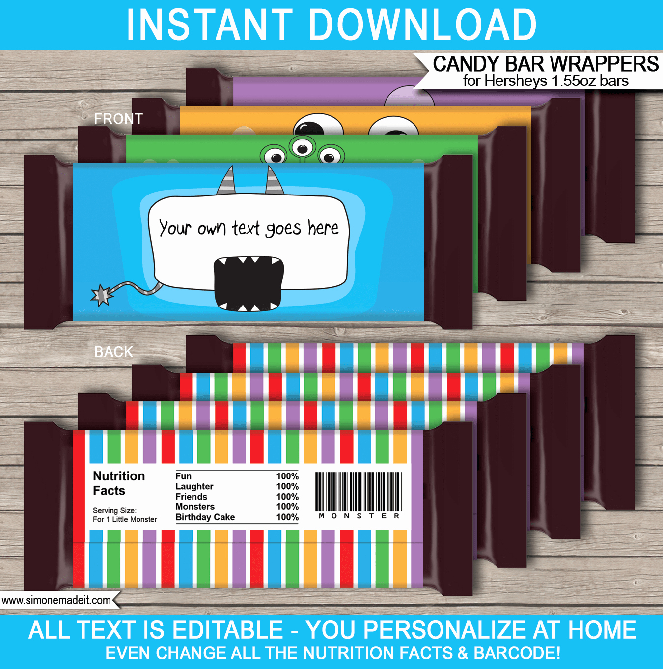 Free Candy Wrapper Template Awesome Monster Hershey Candy Bar Wrappers