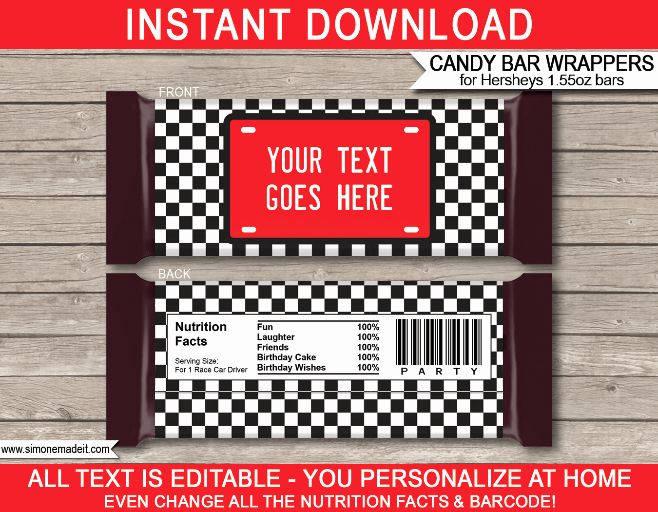 Free Candy Wrapper Template Luxury Race Car Hershey Candy Bar Wrappers