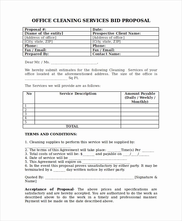 Free Cleaning Proposal Template Fresh 14 Cleaning Proposal Templates Word Pdf