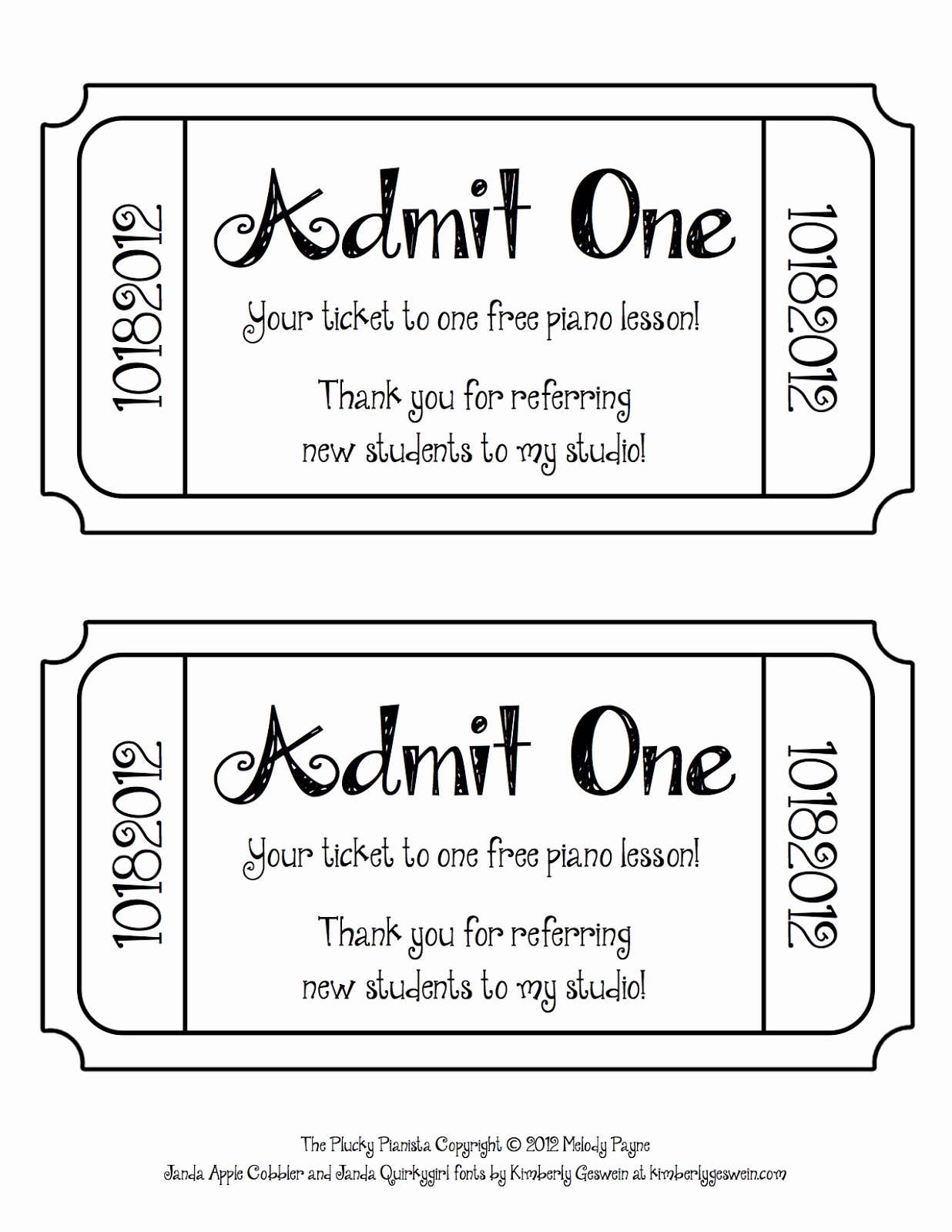 Free Concert Tickets Template Unique Concert Ticket Template Free Printable