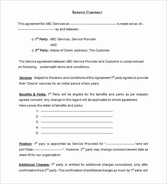 Free Contract Template Word Best Of 12 Service Contract Templates Pdf Doc