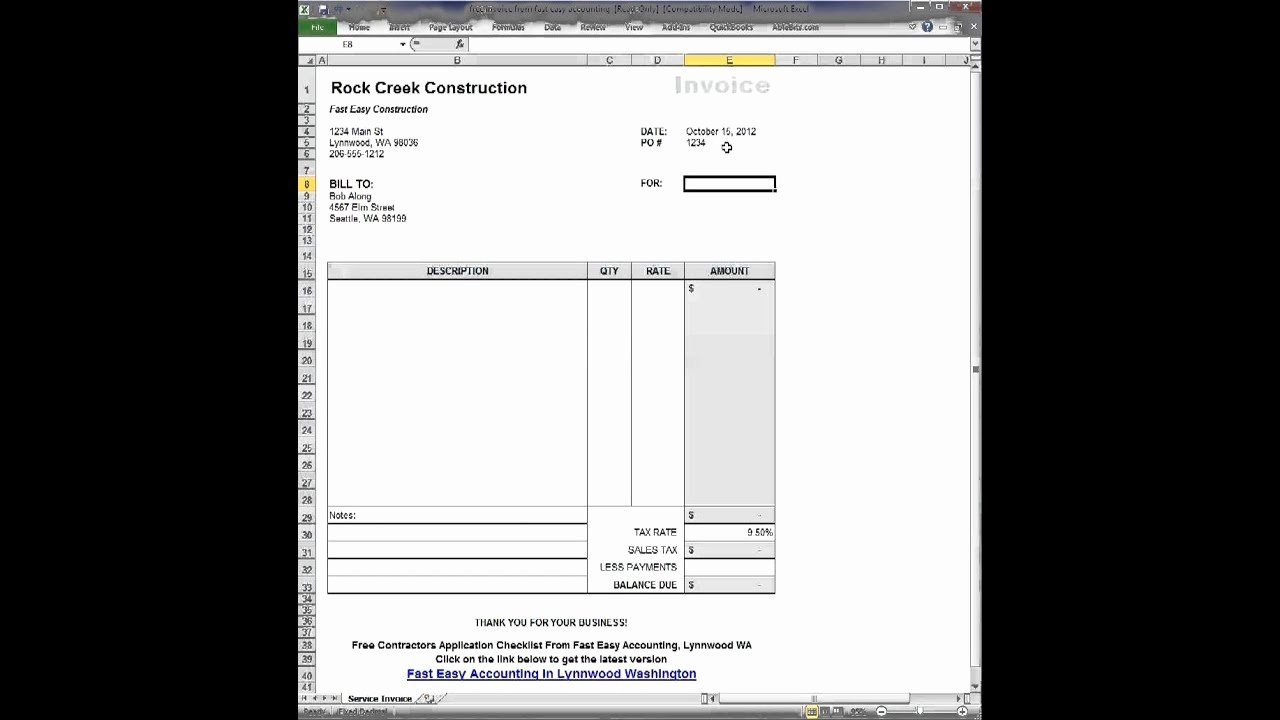 Free Contractor Invoice Template Best Of Free Contractor Invoice Template Excel Video How It