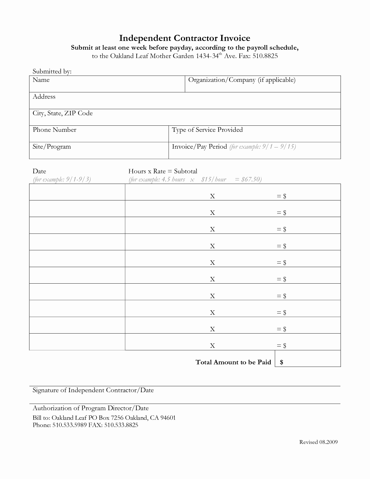 Free Contractor Invoice Template Best Of Independent Contractor Invoice Template Free