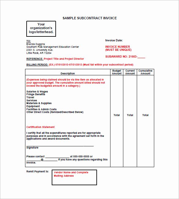 Free Contractor Invoice Template Unique 8 Construction Invoice Template Free Word Pdf format