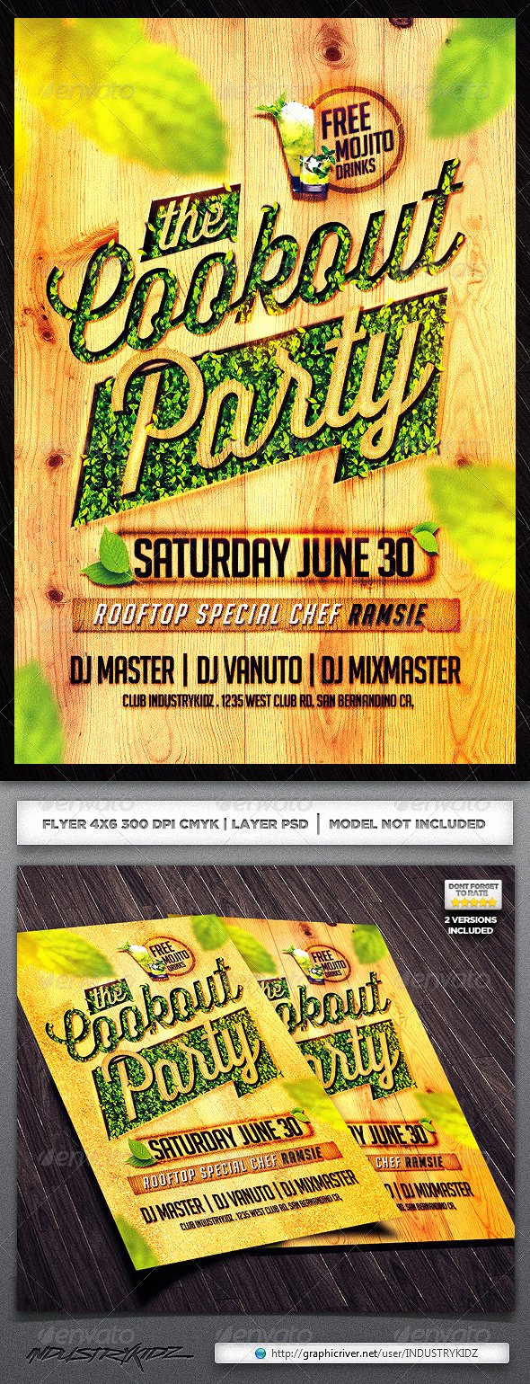 Free Cookout Flyer Template New Cookout Party Flyer Template by Industrykidz