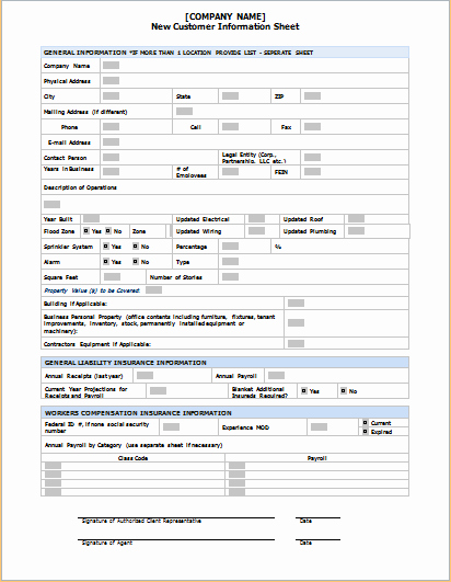 Free Data Sheet Template Lovely Client Information Template Excel Templates Data