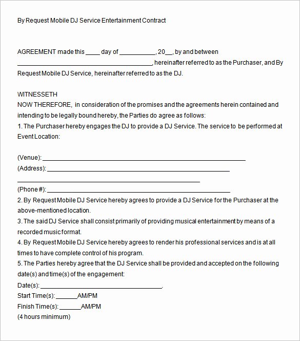 Free Dj Contract Template Awesome 14 Dj Contract Templates Pdf Google Docs Apple Pages