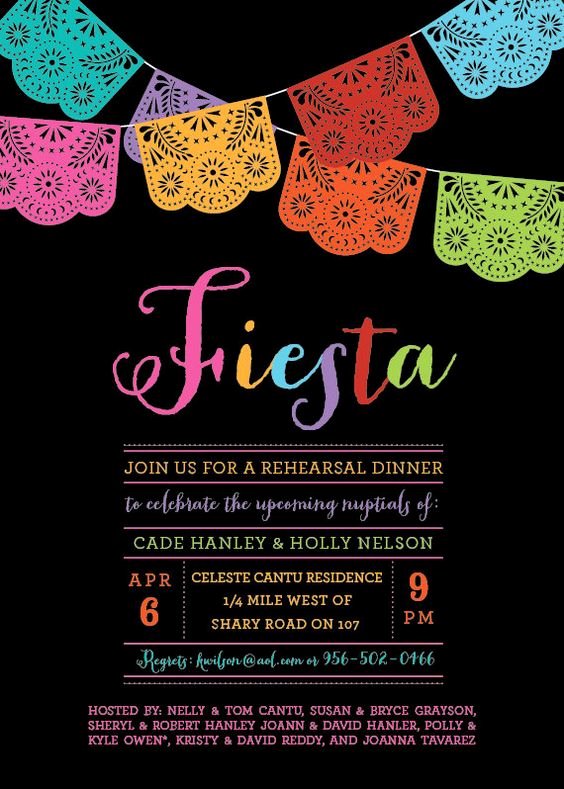 Free Fiesta Invitation Template Luxury Papel Picado Mexican themed Party Rehearsal Dinner