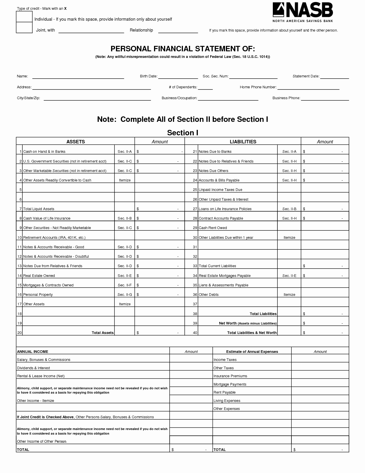 Free Financial Statement Template Lovely Free Printable Personal Financial Statement