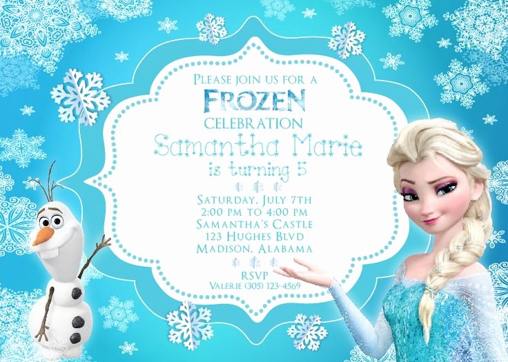 Free Frozen Invite Template Fresh Frozen Invitation with Elsa and Olaf Whiteeg