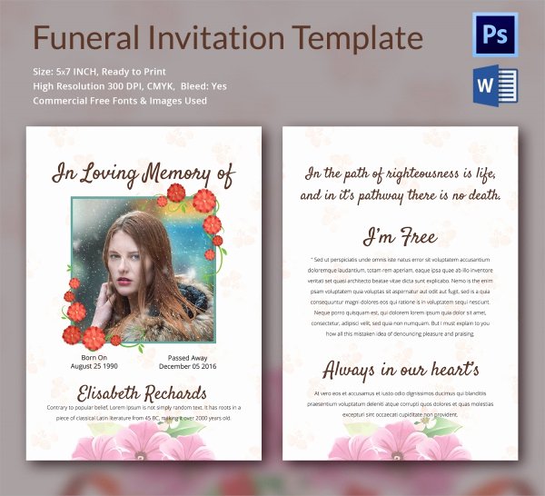 Free Funeral Announcement Template Beautiful Sample Funeral Invitation Template 11 Documents In Word