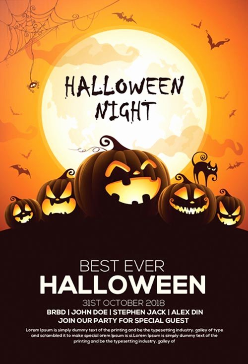 Free Halloween Flyer Template Awesome 60 Premium &amp; Free Psd Halloween Flyer Templates