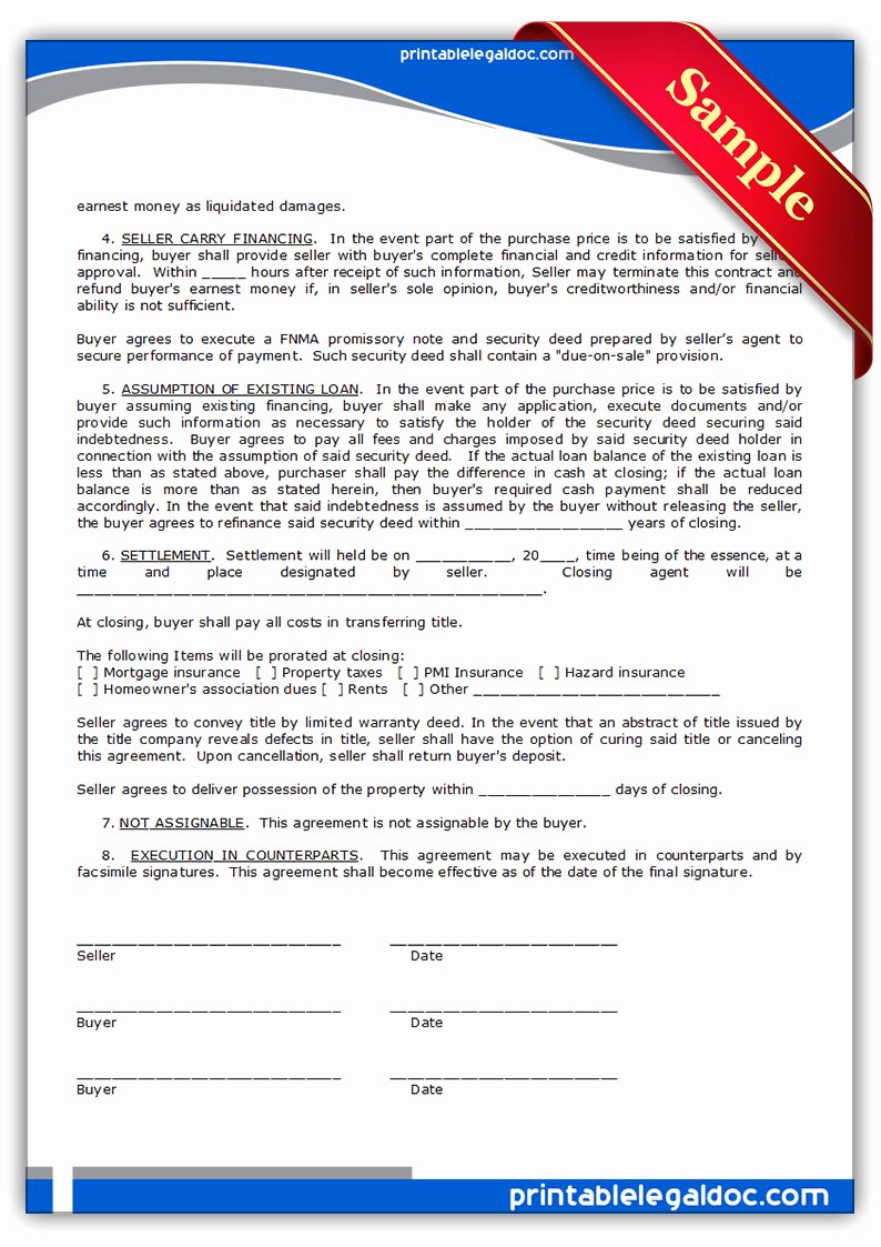 Free Land Contract Template Elegant Free Printable Contract to Sell Land Contract form