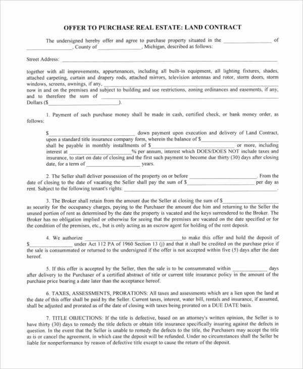Free Land Contract Template New 10 Land Contract Templates Free Word Pdf format