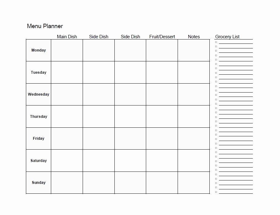 Free Meal Planner Template Beautiful Meal Plan Template Pdf Beautiful Template Design Ideas