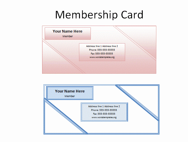 Free Membership Card Template Awesome Free Word Templates