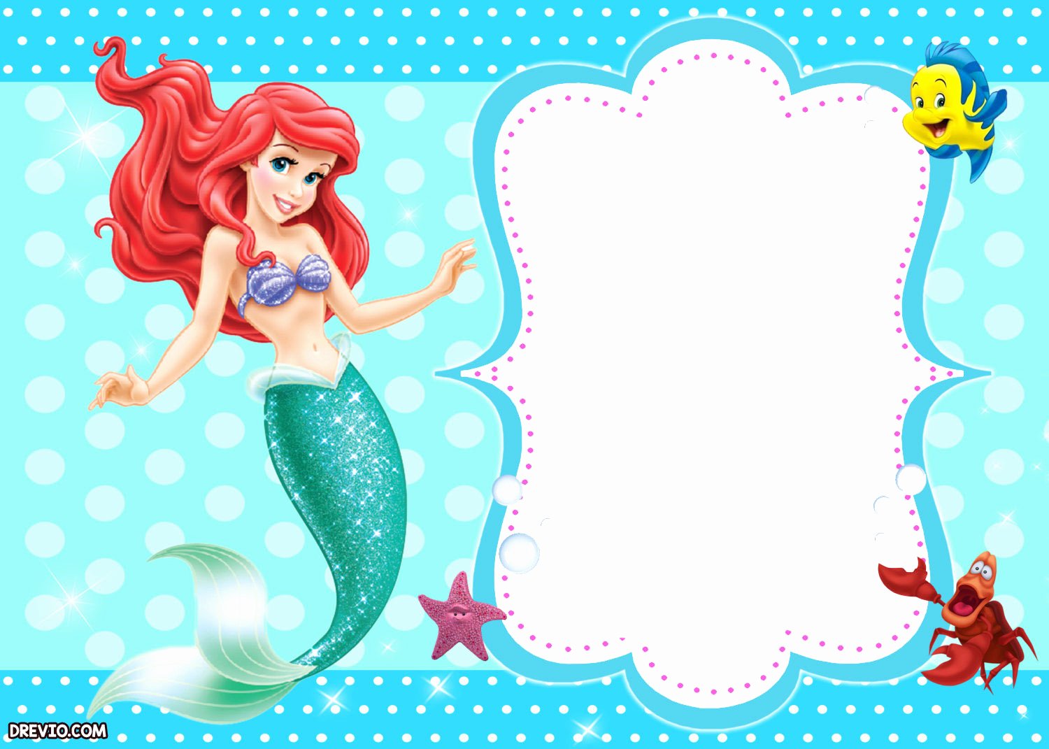 Free Mermaid Invitation Template Best Of Updated Free Printable Ariel the Little Mermaid