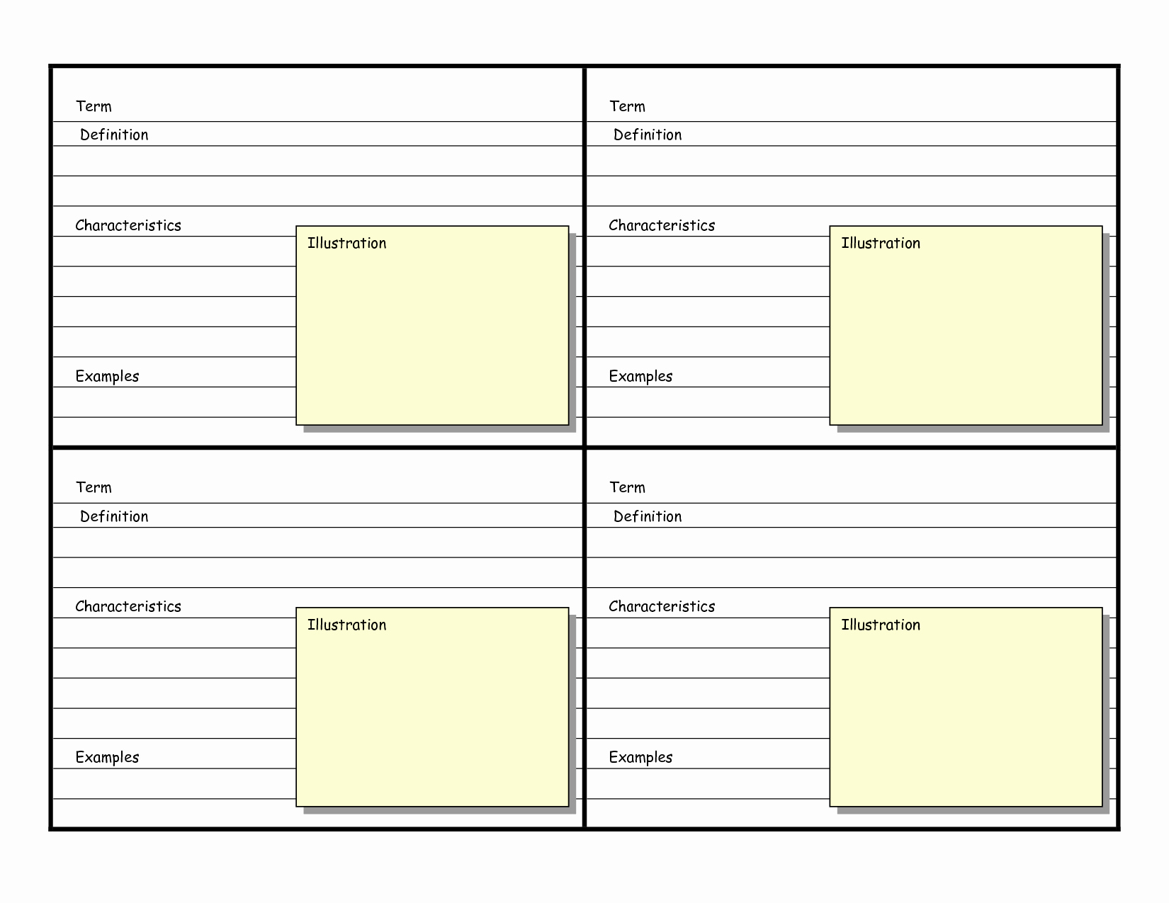 Free Note Card Template Unique 8 Best Of Printable Blank Vocabulary Cards