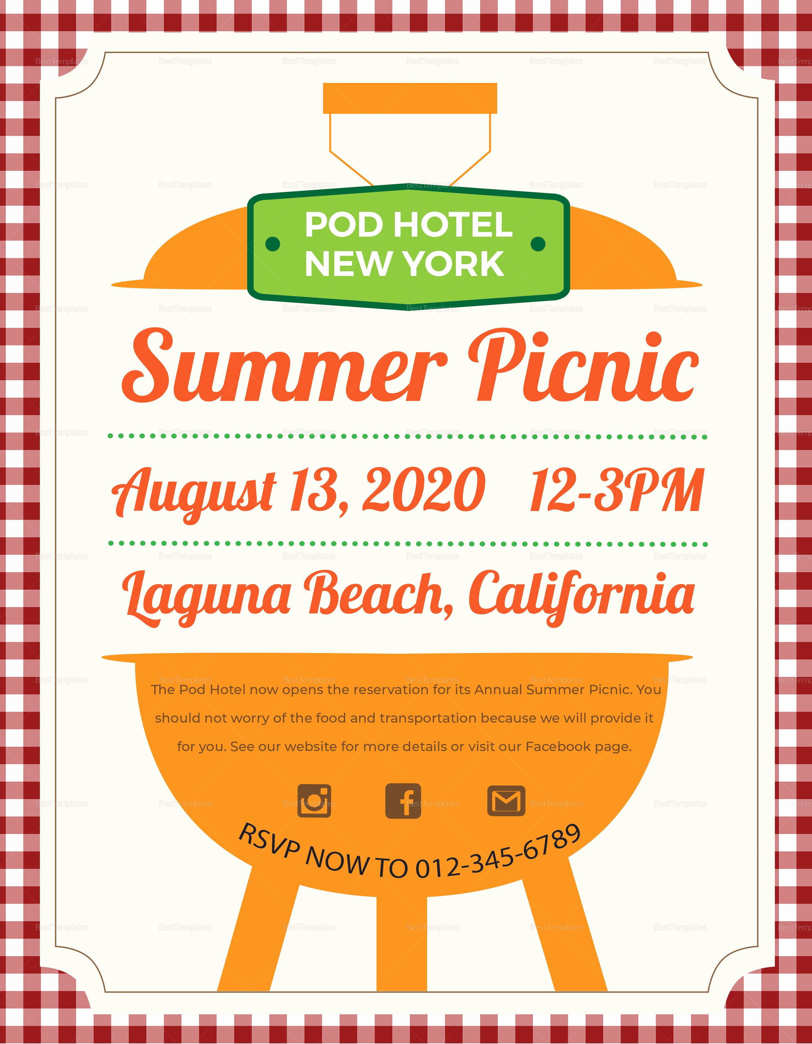 Free Picnic Flyer Template New Picnic Flyers Block Party Invitation Template Free Beach