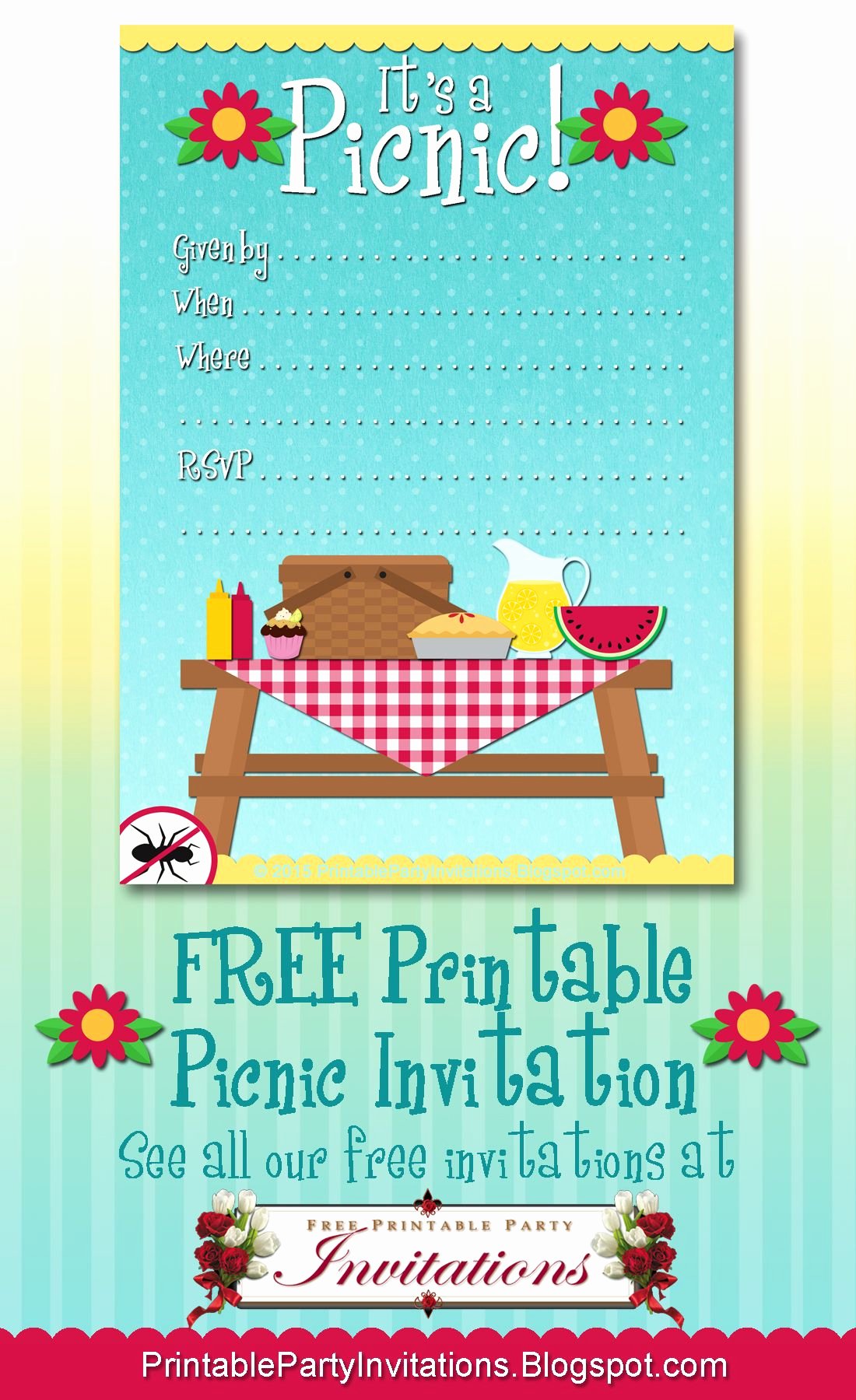 Free Picnic Invitation Template Awesome Free Printable Picnic Invitation
