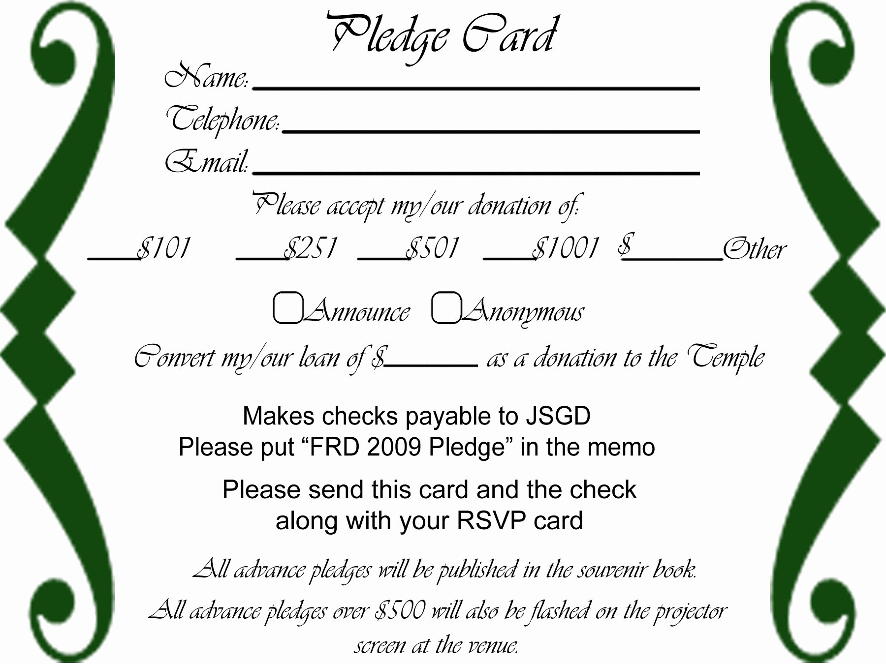Free Pledge Card Template Best Of Free Pledge Card Template
