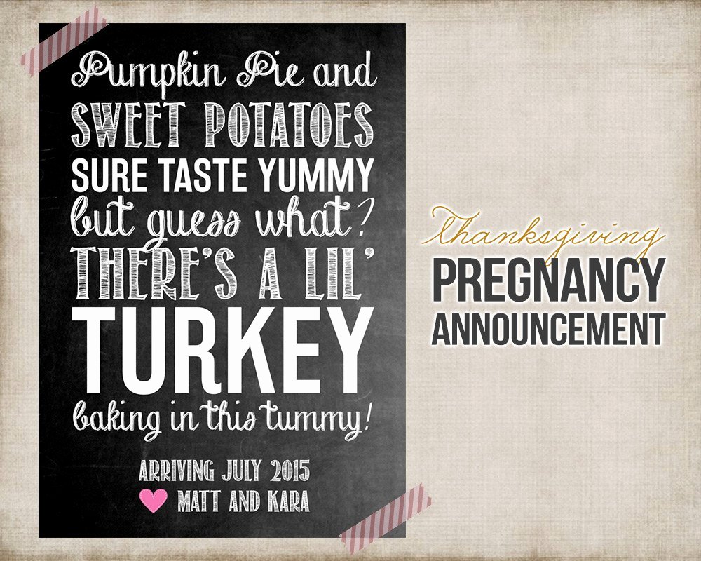 Free Pregnancy Announcement Template Unique Thanksgiving Pregnancy Announcement Printable Card Sign