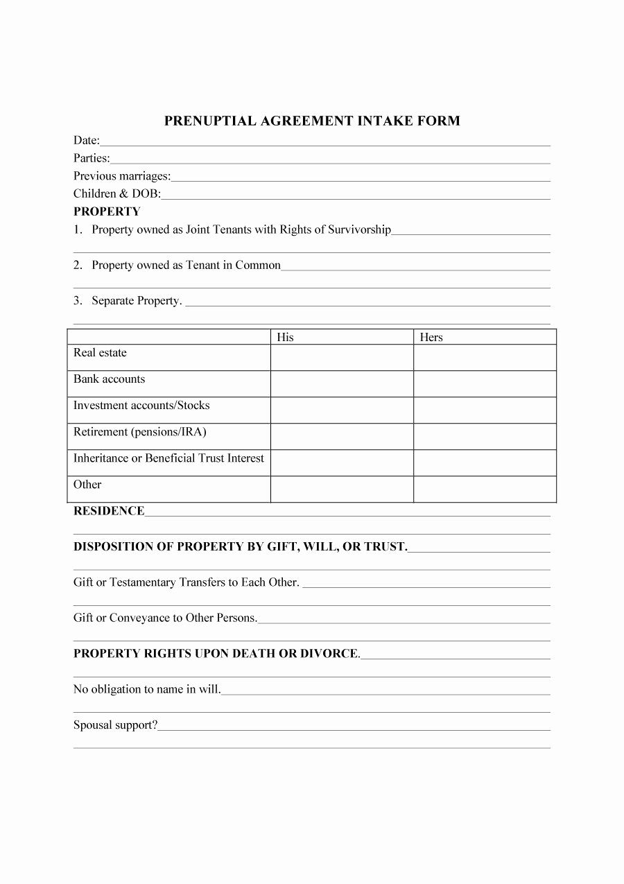 Free Prenup Agreement Template Unique 30 Prenuptial Agreement Samples &amp; forms Template Lab