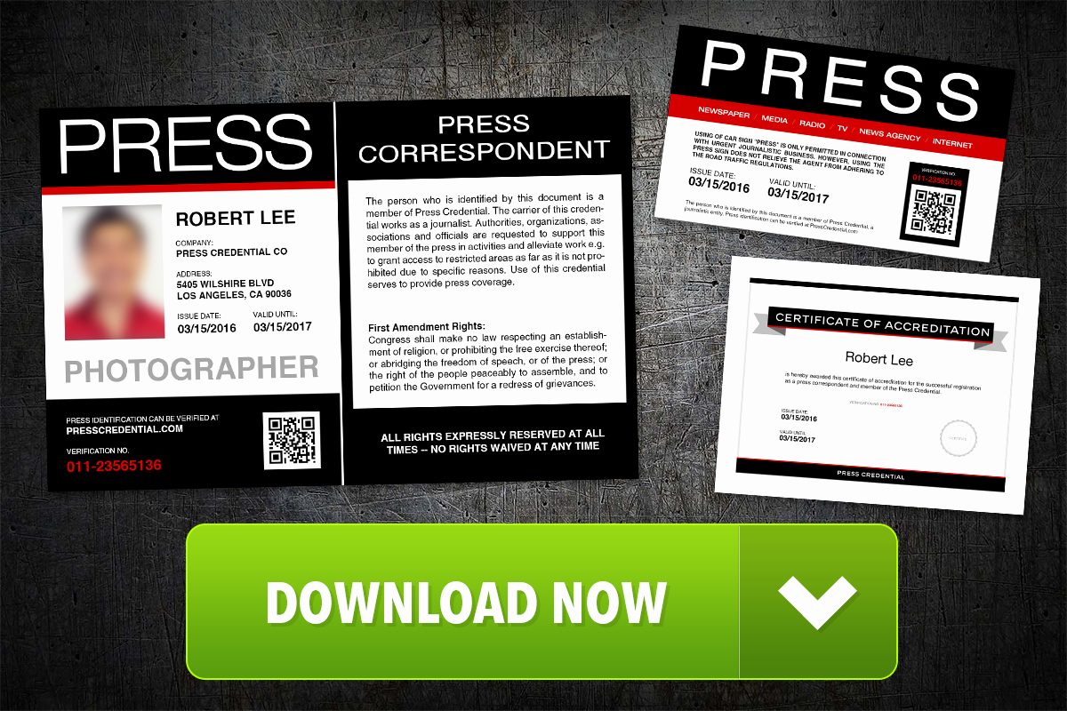 Free Press Pass Template Elegant Free Press Pass Template Launched by Press Credential