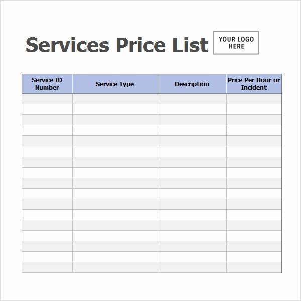 Free Price List Template Fresh 6 Sample Price List Templates
