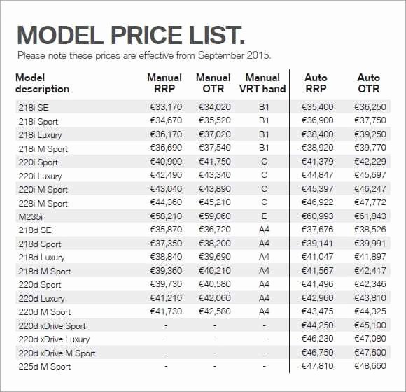 Free Price List Template New 5 Free Price List Templates Excel Pdf formats