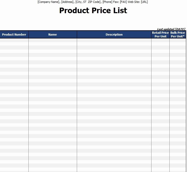 Free Price List Template Unique 10 Free Sample wholesale Price List Templates Printable