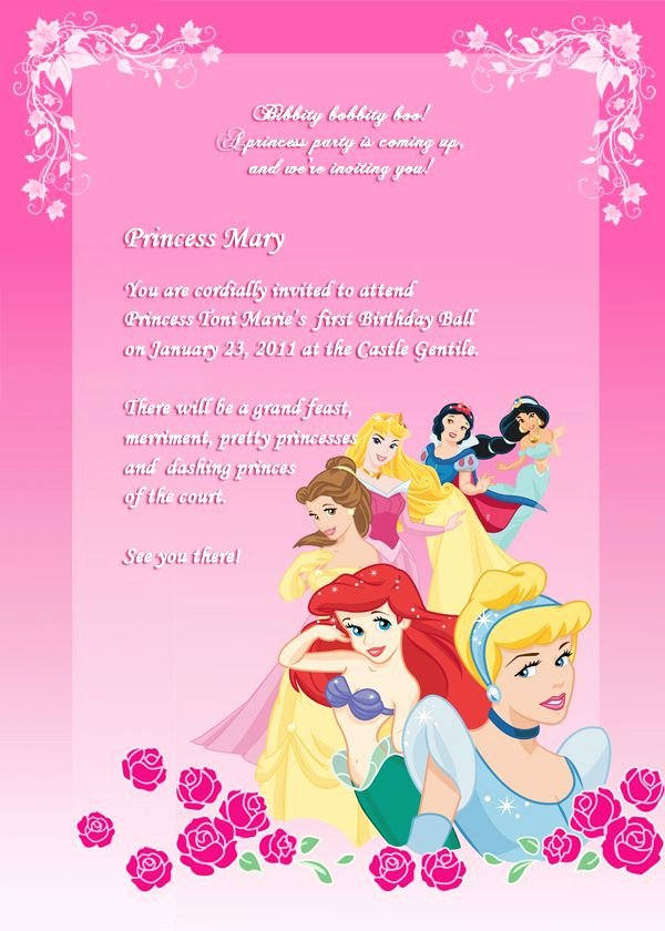 Free Princess Invitation Template Lovely Disney Princess Invitation Template