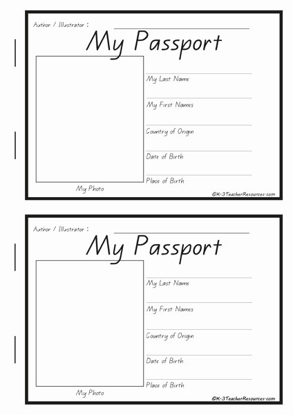 Free Printable Passport Template Beautiful New Children S Passport K 3 Teacher Resources