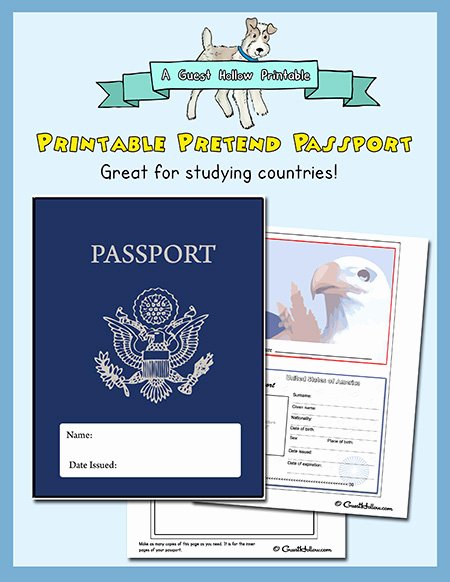 Free Printable Passport Template Elegant Printable Pretend Passport