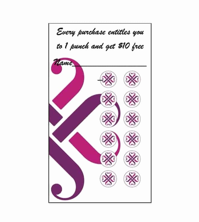 Free Punch Card Template Beautiful 30 Printable Punch Reward Card Templates [ Free]
