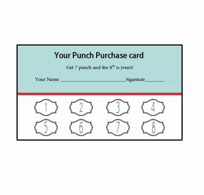 Free Punch Card Template New 30 Printable Punch Reward Card Templates [ Free]