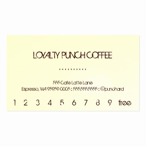Free Punch Cards Template Awesome Loyalty Coffee Punch Card Business Card Template