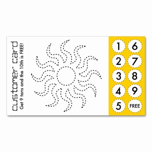 Free Punch Cards Template Awesome Tanning Salon Cut Out Punch Cards