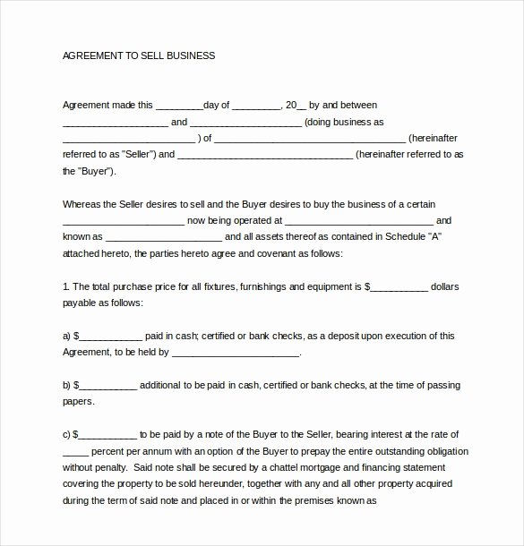 Free Purchase Agreement Template Best Of Business Sale Agreement Template Free Download