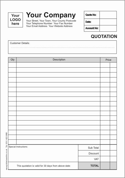 Free Quote Template Word Fresh Free Printable Estimate forms Templates