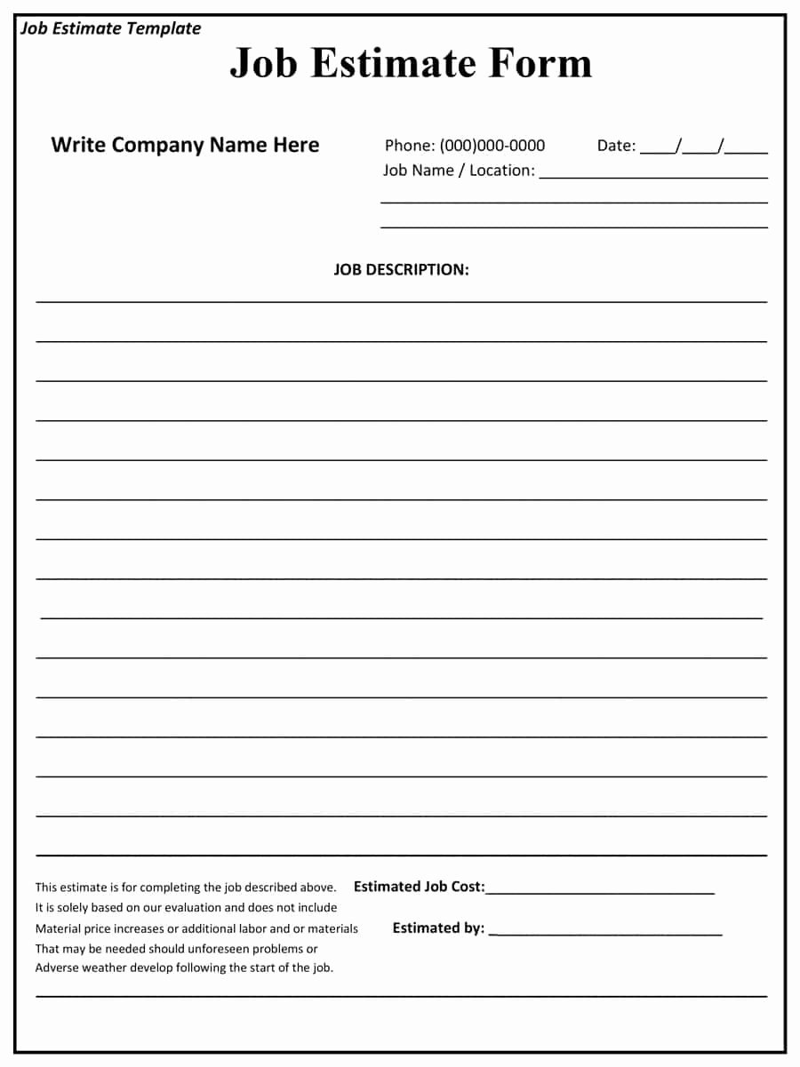 Free Quote Template Word New 44 Free Estimate Template forms [construction Repair