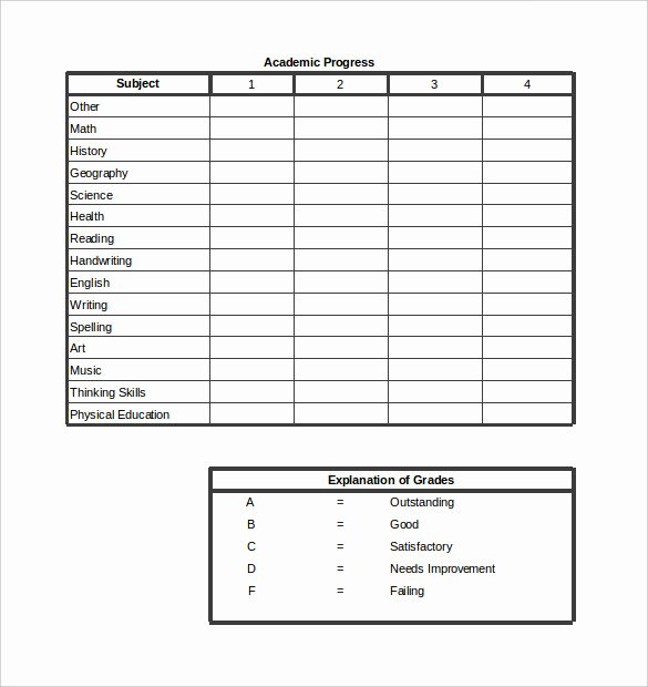 Free Report Card Template Luxury Report Card Template 28 Free Word Excel Pdf Documents