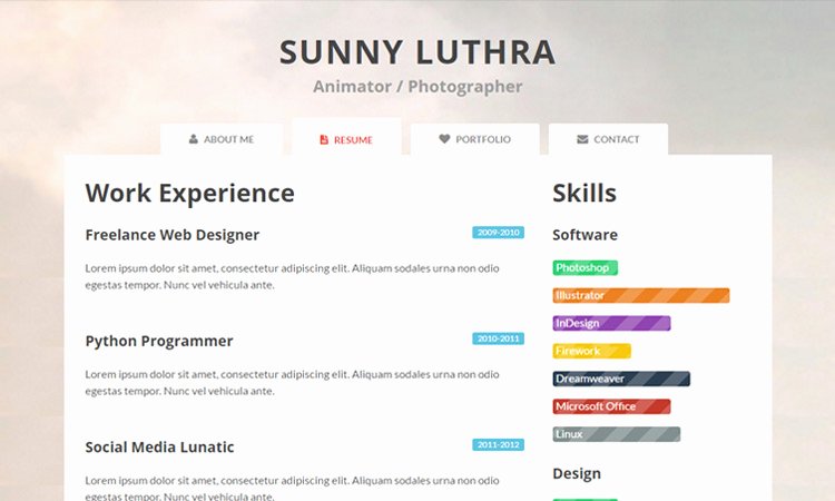 Free Resume Website Template Unique 20 Best Free HTML Resume Templates by Trendy theme
