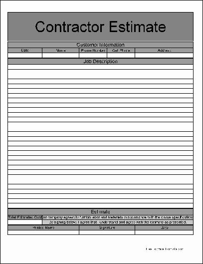 Free Roofing Estimate Template Beautiful Free Printable Roofing Estimate forms