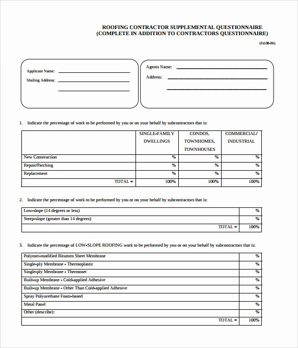 Free Roofing Estimate Template Lovely Roofing Contract Template 9 Download Documents In Pdf