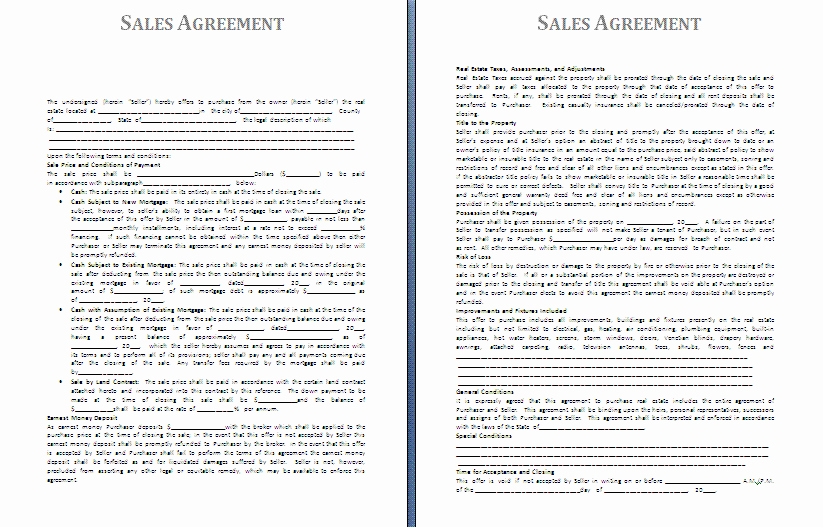 Free Sales Agreement Template Fresh Sales Agreement Template