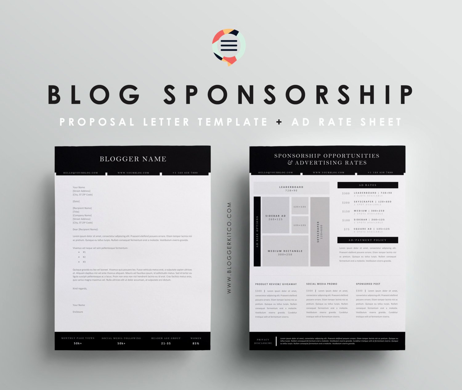 Free Sponsorship Proposal Template Elegant Blog Sponsorship Set