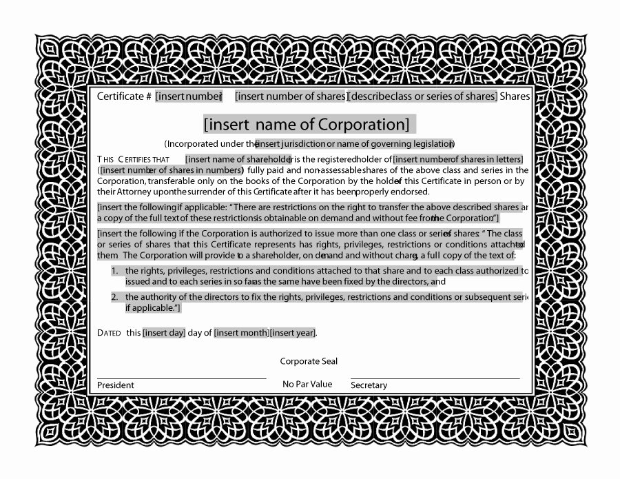 Free Stock Certificate Template Awesome 41 Free Stock Certificate Templates Word Pdf Free