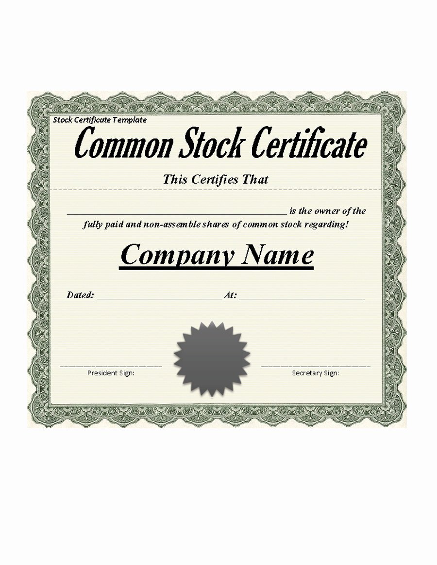 Free Stock Certificate Template Beautiful 40 Free Stock Certificate Templates Word Pdf